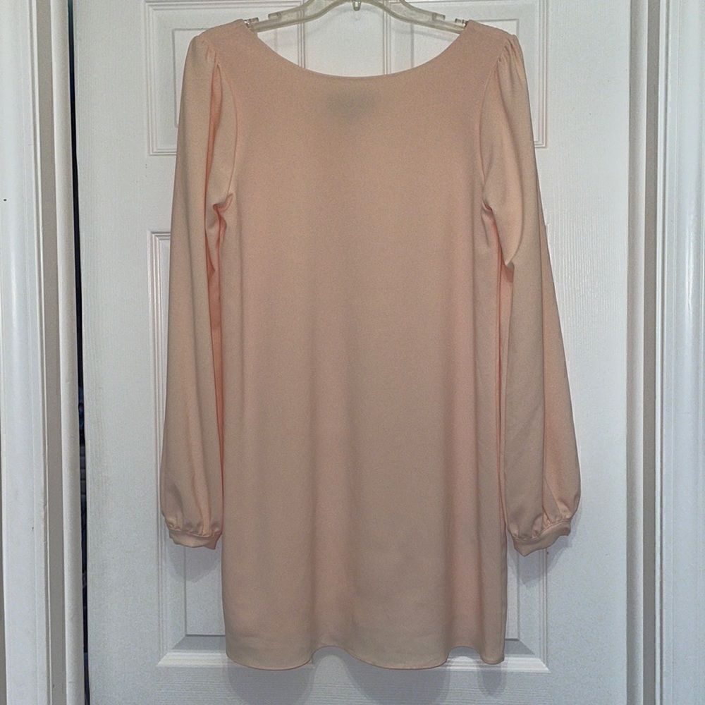 Lulu’s Peach Long Sleeved Sheath Dress
